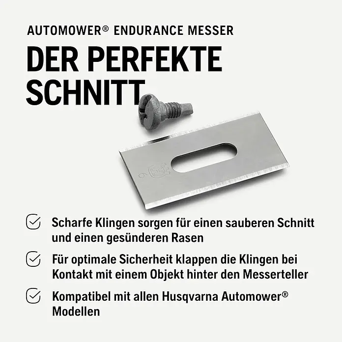 Husqvarna Ersatzmesser-Set für Mähroboter Endurance Messer 6er-Pack - Passend für: alle Husqvarna Automower Modelle, 6 Stk. - Metallische Husqvarna Automower Endurance Klinge und Schraube für optimale Schnitte.