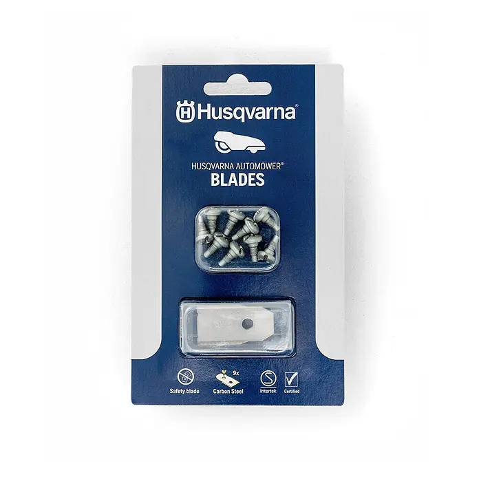 Husqvarna Ersatzmesser-Set für Mähroboter Classic Messer 9er-Pack - Passend für: alle Husqvarna Automower Modelle, 9 Stk. - Husqvarna Automower carbon steel replacement blades and screws in transparent blister packaging.
