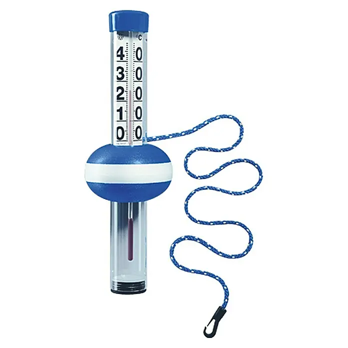 TFA Dostmann Termómetro de agua Neptun - Analógico, Plástico - Termómetro flotante para piscina con diseño azul y blanco para una fácil lectura de la temperatura. El termómetro cuenta con una cuerda para sujetarlo fácilmente.