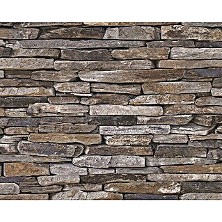My Look Flis tapeta Wood-n-Stone (Bež-smeđa-siva, Izgled kamena, 10,05 x 0,53 m)