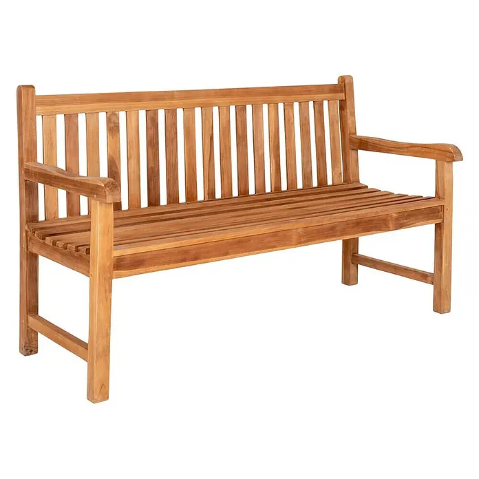 Ebuy24 Gartenbank Cabo - B x T x H: 150 x 150 x 92 cm, Teak., Holz - Holzgartenbank mit Lattenrücken und Sitzfläche.