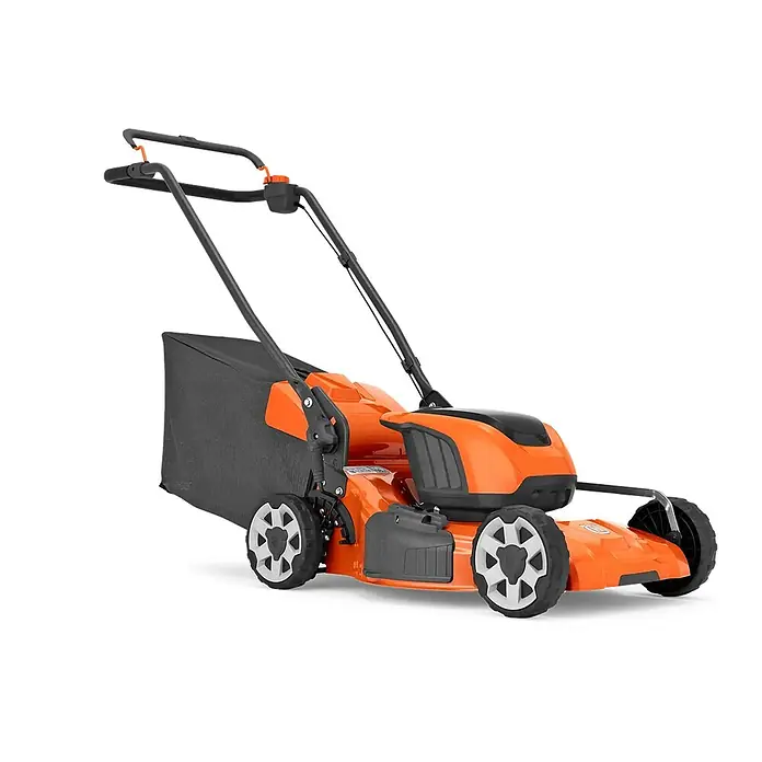 Husqvarna LC 251i Akku-Rasenmäher 51 cm 36V 65 l Fangbox ohne Akku -  - Oranger und schwarzer Elektromäher mit Heckfangkorb.