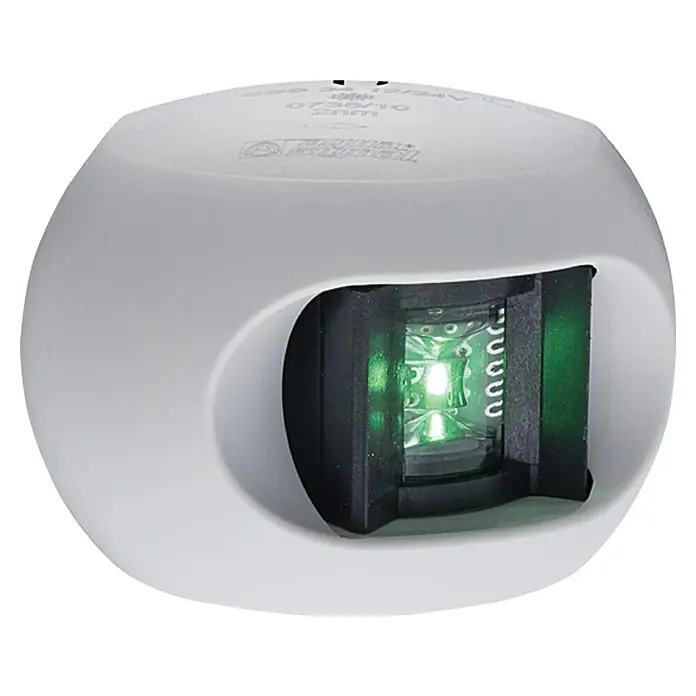 Aqua Signal Serie 34 Steuerbord-Navigationslaterne für Boote - LED, 2 sm, Mit BSH-Zulassung - Weiße Navigationsleuchte mit grünem Licht, ideal für Boote. Die Lampe ist robust und bietet gute Sichtbarkeit auf dem Wasser.