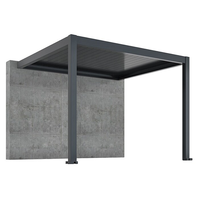 Pergola - stenska Bellano S25  (Barva ogrodja: Antracit, Aluminij, Š x G x V: 3 x 3 x 2,5 m) | 4817 - Terrassenüberdachungen | GBDF - Vordächer | GBD - Bauelemente | GB - Bauelemente | G - Holz/Bauelem | BAUHAUS