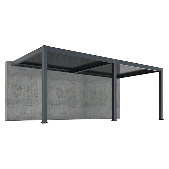 Pergola - stenska Bellano S25  (Barva ogrodja: Antracit, Aluminij, Š x G x V: 6 x 3 x 2,5 m) | 4817 - Terrassenüberdachungen | GBDF - Vordächer | GBD - Bauelemente | GB - Bauelemente | G - Holz/Bauelem | BAUHAUS