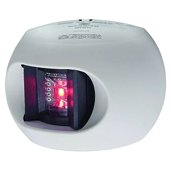 Aqua Signal Serie 34 Backbord-Navigationslaterne für Boote - LED, 2 sm, Mit BSH-Zulassung - Eine weiße LED-Navigationsleuchte mit rotem Licht, die für die Schifffahrt unerlässlich ist und Sicherheit auf dem Wasser bietet.