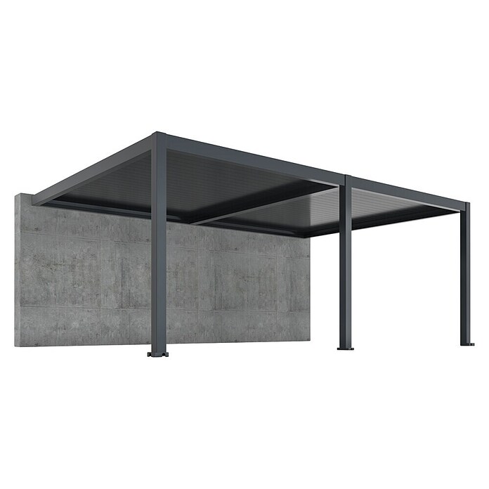 Pergola - stenska Bellano S25  (Barva ogrodja: Antracit, Aluminij, Š x G x V: 6 x 4 x 2,5 m) | 4817 - Terrassenüberdachungen | GBDF - Vordächer | GBD - Bauelemente | GB - Bauelemente | G - Holz/Bauelem | BAUHAUS