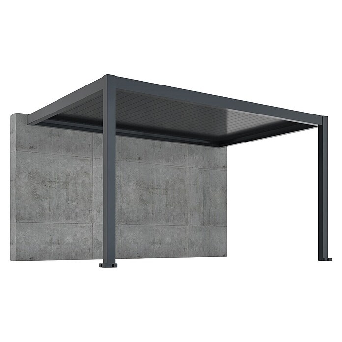 Pergola - stenska Bellano S25  (Barva ogrodja: Antracit, Aluminij, Š x G x V: 4 x 3 x 2,5 m) | 4817 - Terrassenüberdachungen | GBDF - Vordächer | GBD - Bauelemente | GB - Bauelemente | G - Holz/Bauelem | BAUHAUS