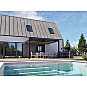 Pergola - stenska Bellano S25  (Barva ogrodja: Antracit, Aluminij, Š x G x V: 4 x 3 x 2,5 m) | 4817 - Terrassenüberdachungen | GBDF - Vordächer | GBD - Bauelemente | GB - Bauelemente | G - Holz/Bauelem | BAUHAUS