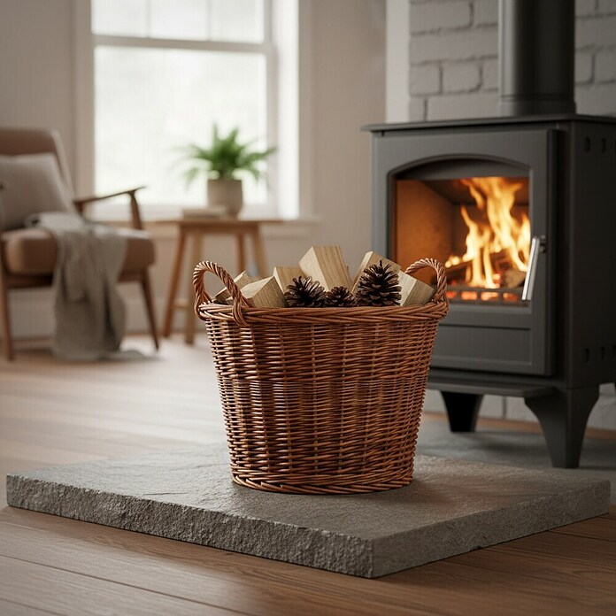 Lienbacher Cesta de mimbre (Marrón, Diámetro: 41 cm)