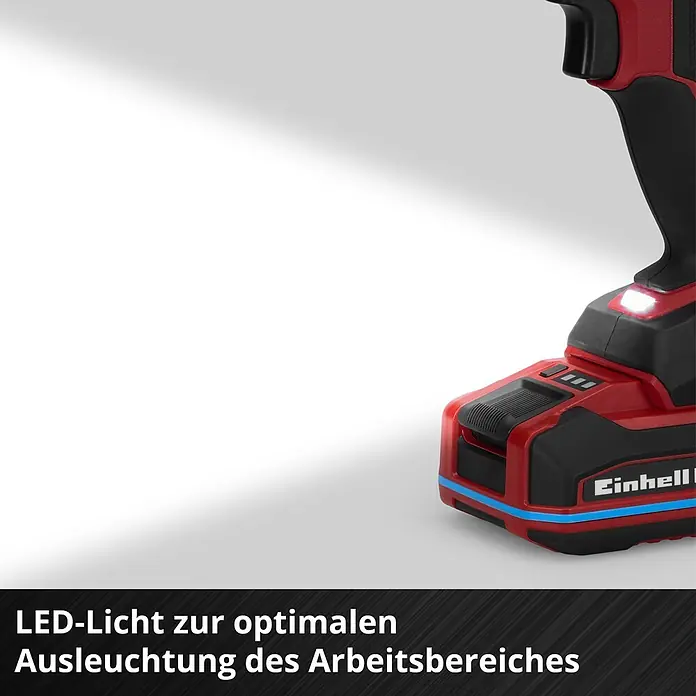 Einhell Professional PXC 18V Akku-Schlagbohrschrauber TTP-CDD 18/501-C Li-i - 18 V, 1 Akku, 3 Ah, 50 Nm - Rotes und schwarzes Akkugerät mit LED-Licht zur optimalen Ausleuchtung des Arbeitsbereichs.