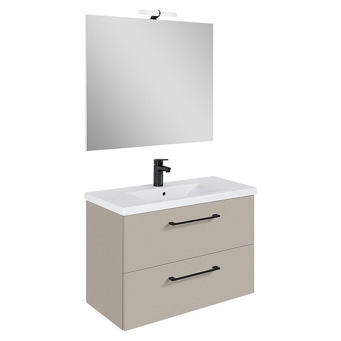 Riva Compact Badmöbel-Set (Gesamtbreite Badmöbel: 81,7 cm, Fume) | BAUHAUS