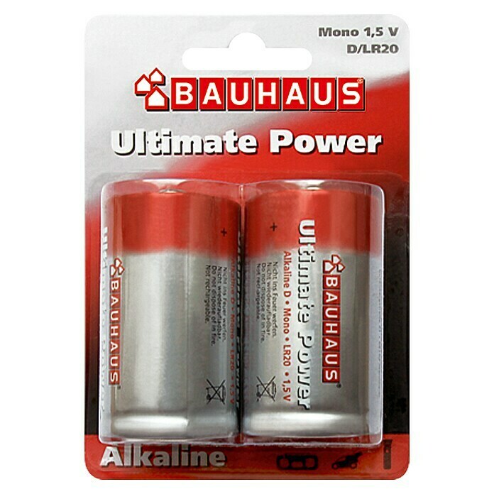 BAUHAUS Batterie Ultimate PowerMono D, Alkali-Mangan, 1,5 V, 2 Stk. Unknown