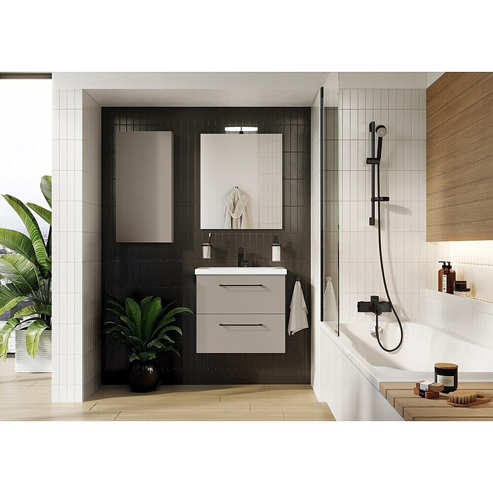 Riva Compact Badmöbel-Set (Gesamtbreite Badmöbel: 61,7 cm, Fume) | BAUHAUS