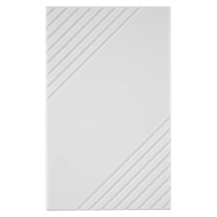 REV 2-Klang-Gong - 173 x 107 x 50 mm, 83 dB, 8 V - 12 V - Weißes rechteckiges Paneel mit diagonalen Rillen.