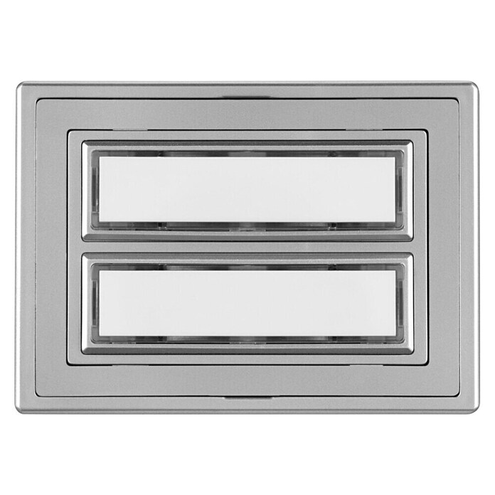 REV Tipkalo za zvono dvostruko  (S pločicom s imenom, 71 x 102 x 20 mm, Plastika, Srebrna, 8 V - 12 V) | BAUHAUS