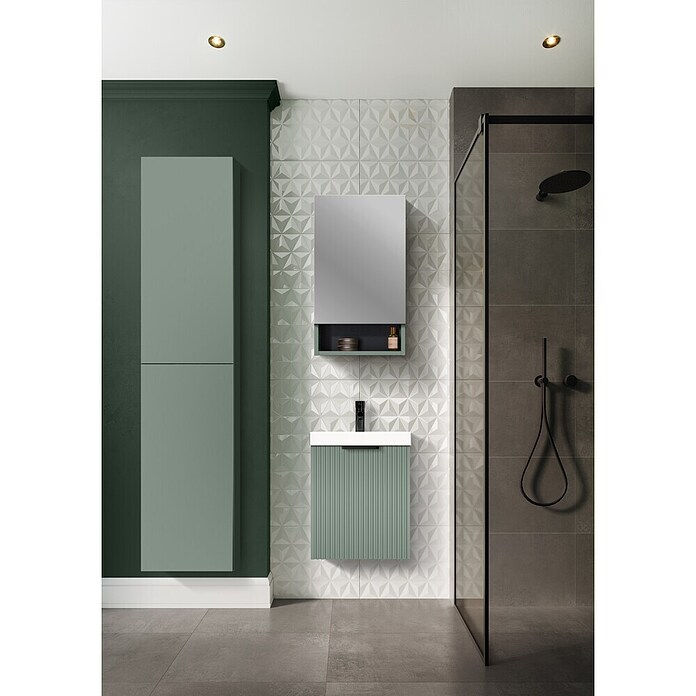 Riva Yasumi Badmöbel-Set (Gesamtbreite Badmöbel: 46 cm, Sage, Matt, 2 -tlg.) | BAUHAUS