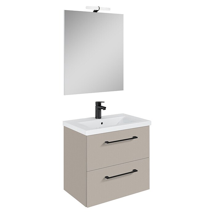 Riva Compact Badmöbel-Set (Gesamtbreite Badmöbel: 61,7 cm, Fume) | BAUHAUS