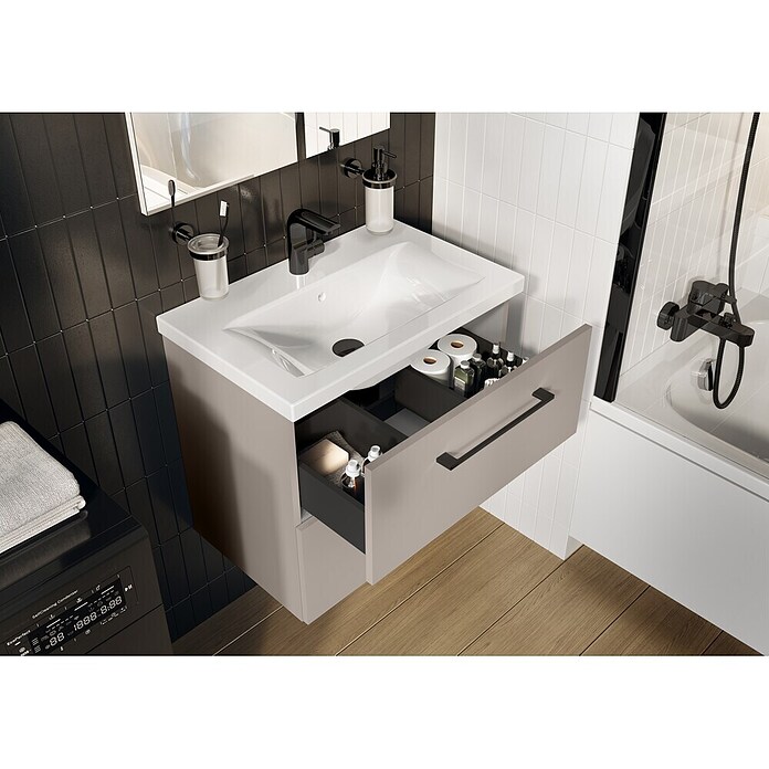 Riva Compact Badmöbel-Set (Gesamtbreite Badmöbel: 61,7 cm, Fume) | BAUHAUS