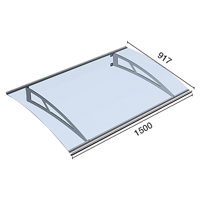 Solid Elements Licht gebogen deurluifel Accent Plus (1.500 x 917 mm)