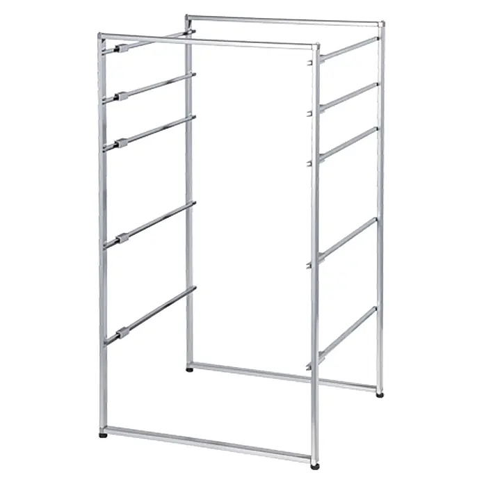 Regalux Clever Marco de metal - Recubrimiento en polvo, 45 x 45 x 79,5 cm - Armario abierto plateado con múltiples estantes para un almacenamiento cómodo de ropa y accesorios.