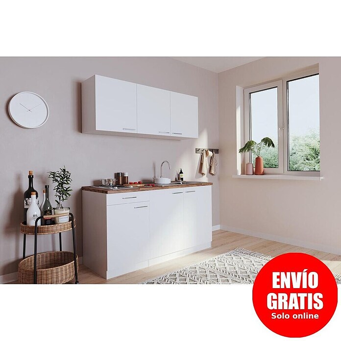 Respekta Cocina compacta Luis (Ancho: 150 cm, Blanco, Sin electrodomésticos) | BAUHAUS