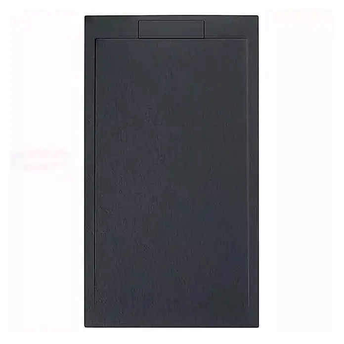 FRASCIO New Tecnology Duschwanne Duschwanne - L x B: 1.200 x 900 mm, Verbundwerkstoff, Anthrazit - Rechteckige, anthrazitfarbene Duschwanne mit Struktur und integriertem Ablauf.