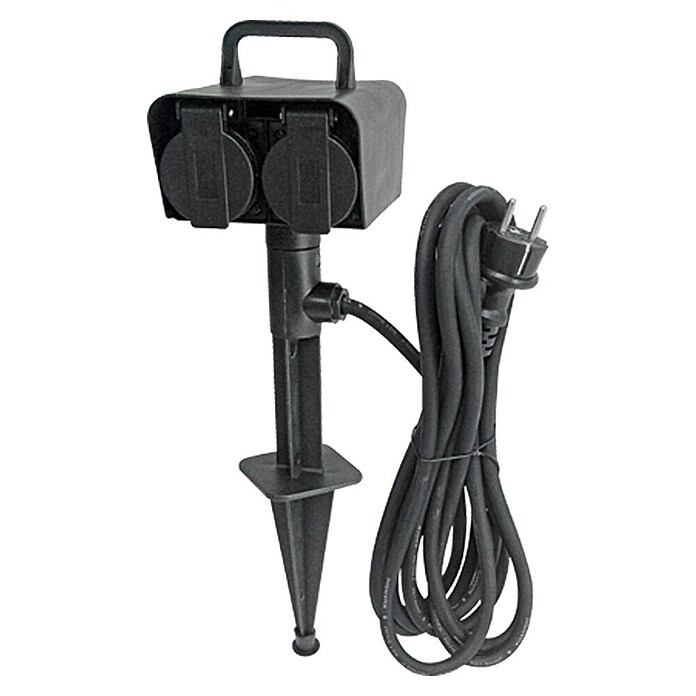 Voltomat Contactdoos met grondpen (Kabellengte: 5 m, Aantal geaarde stopcontacten: 4, IP44, 3.500 W)