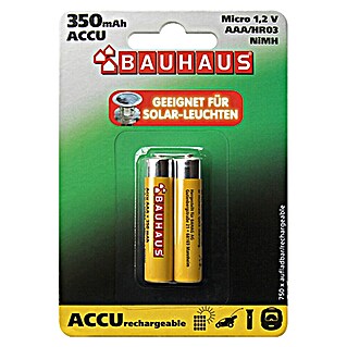BAUHAUS Polnilne baterije (350 mAh, Micro AAA, 1,2 V, 2 kos)