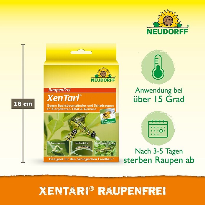 Neudorff Raupenfrei Xentari (Max. ausreichend für Flüssigkeitsmenge: 12 l, 3 Stk.) | BAUHAUS
