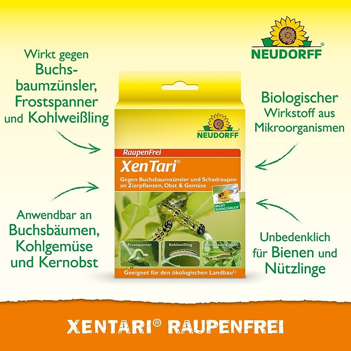 Neudorff Raupenfrei Xentari (Max. ausreichend fr Flssigkeitsmenge: 12 l,  3 Stk.) | BAUHAUS