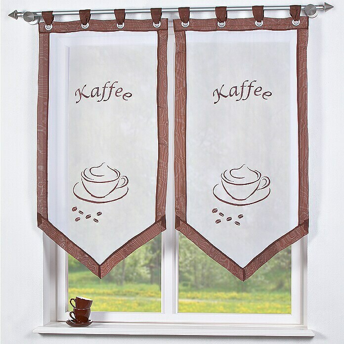 HOME Fashion Fensterbehang60 x 120 cm, 100 % Polyester, Braun Mood Shot