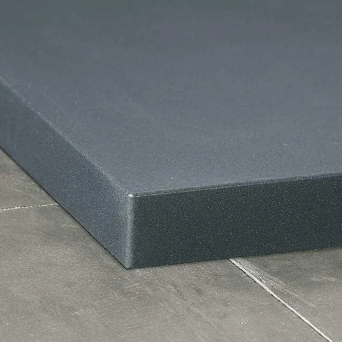 FRASCIO New Tecnology Duschwanne Duschwanne - L x B: 1.600 x 800 mm, Verbundwerkstoff, Anthrazit - Dicke, dichte anthrazitfarbene Schaumstoffplatte.