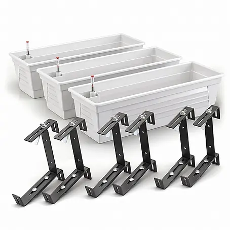 Plastard  Pflanzkasten 3er Set 100 cm selbstwässernd Hydroeinsatz & Metallhalterung