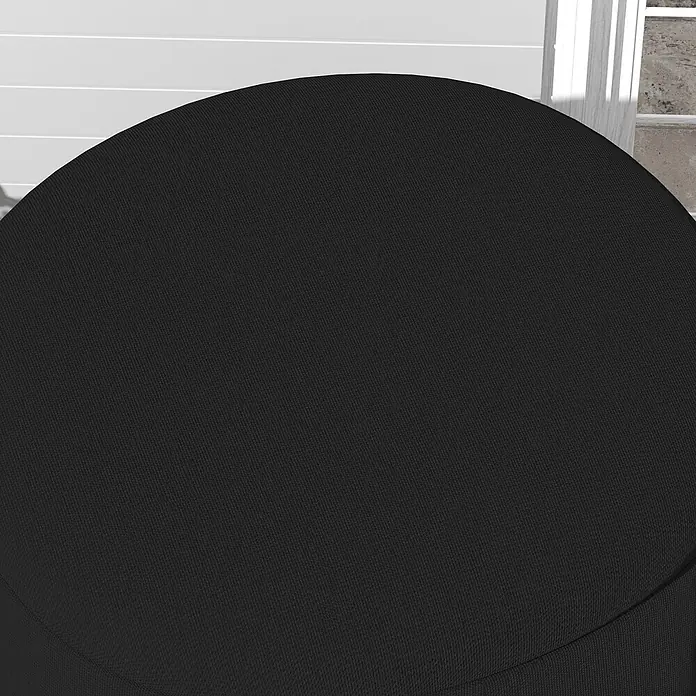 Outsunny Hängesessel Schutzhülle - L x B x H: 196 x 196 x 230 cm, 300D Oxford-Gewebe, Schwarz - Große, dunkelgraue Textiloberfläche mit gewölbtem Rand vor einer weißen Lamellenwand.