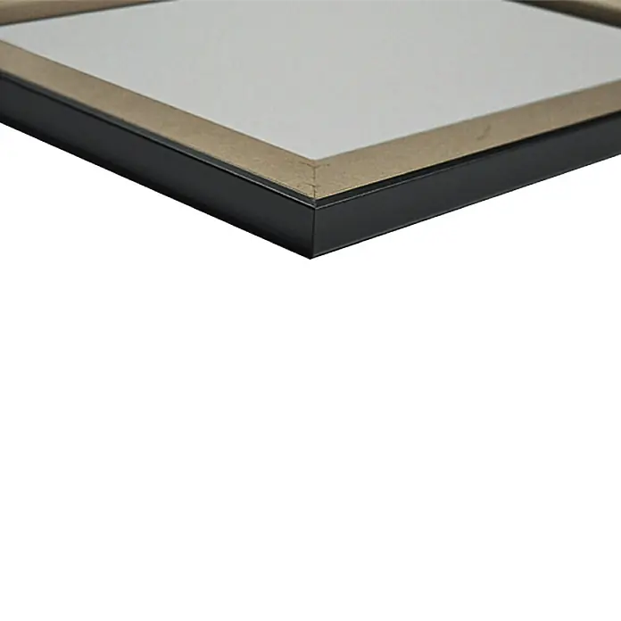 ProArt Bild Oversized - Night-Bridge, B x H: 124 x 50 cm - Nahaufnahme eines eleganten schwarzen Bilderrahmens mit Passepartout, ideal für stilvolle Wanddekoration.