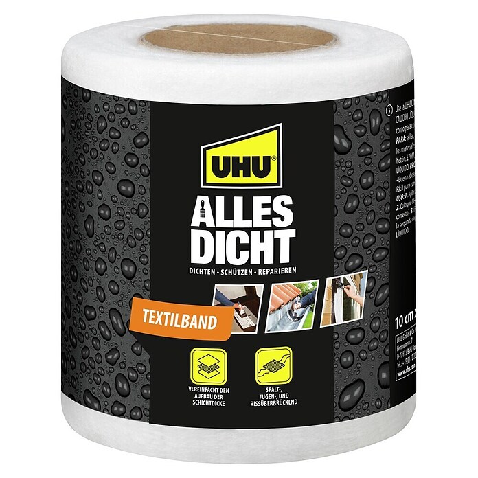 UHU Dichtband Alles Dicht Textil (10 m x 10 cm, Weiß) | BAUHAUS