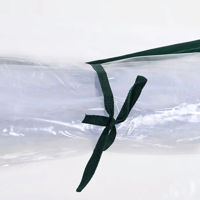 Outsunny Gewächshaus - 250 x 100 cm, Material Seitenwand: Kunststoff, 0,3 mm, Dunkelgrün - Klare Plastikfolie mit dunkelgrünem Stoffband zusammengebunden.