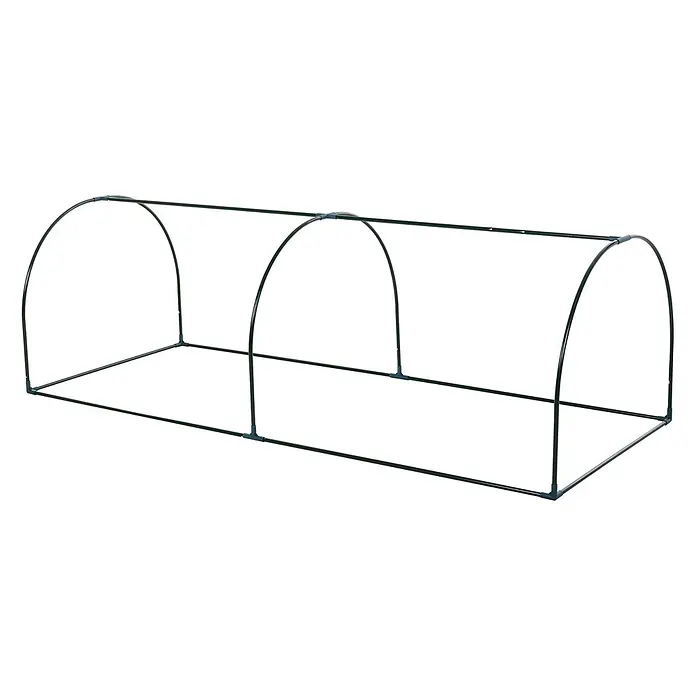 Outsunny Gewächshaus - 250 x 100 cm, Material Seitenwand: Kunststoff, 0,3 mm, Dunkelgrün - Dunkelgrünes Gestell für ein kleines Folienhaus, aus Metallrohren mit Kunststoffverbindern.