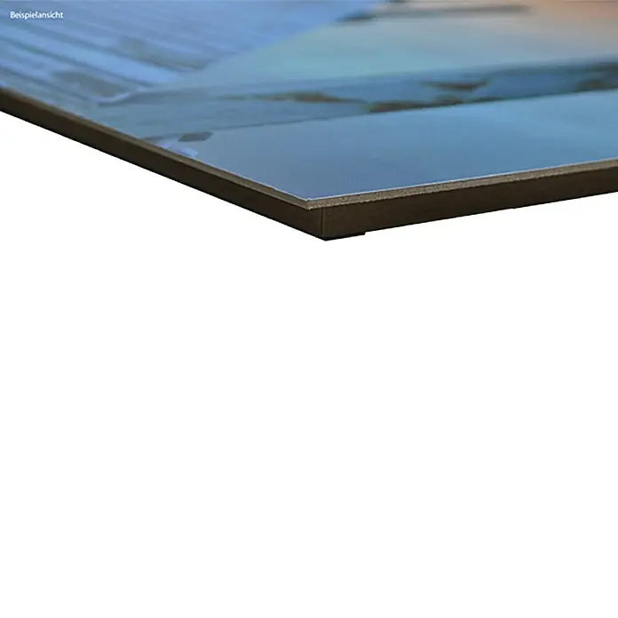 ProArt Sea & Mood Decopanel - Steg, B x H: 115 x 75 cm - Nahaufnahme einer Aluminium-Verbundplatte, die die robuste Bauweise und die glatte Oberfläche des Produkts hervorhebt.