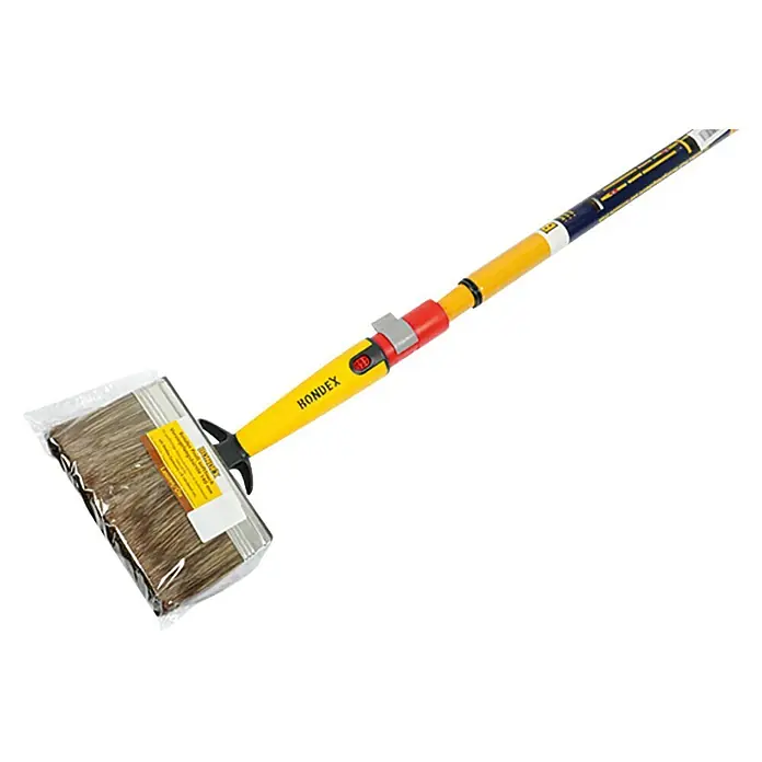 Bondex Flächenstreicher-Set - Breite Borsten: 140 mm, Auszugslänge: 95 cm - 160 cm - Abgebildert ist ein Hondex Flächenstreicher mit Teleskopstiel, ideal für gleichmäßiges Auftragen von Farben und Beschichtungen auf großen Flächen.