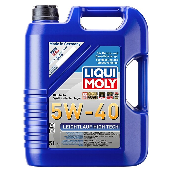 Liqui Moly Leichtlaufmotorenöl High Tech (5W-40, A3/B4, 5 l)