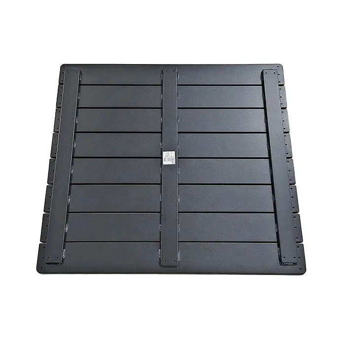 Home Deluxe Gartentisch Tischplatte RIO - L x B x H: 90 x 95 x 5 cm, Anthrazit - Unterseite einer dunkelgrauen Lamellenplatte mit drei Verstärkungsleisten.