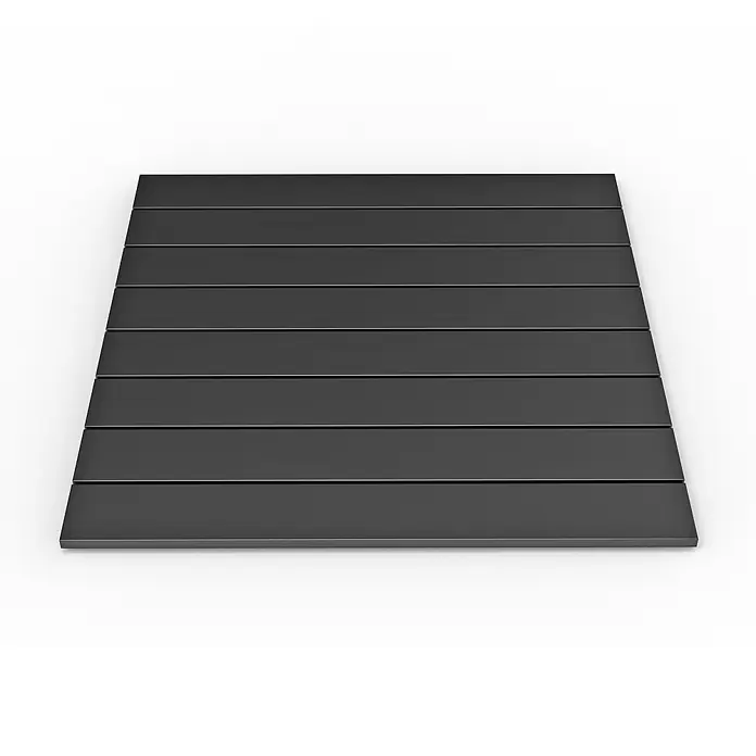 Home Deluxe Gartentisch Tischplatte RIO - L x B x H: 80 x 80 x 5 cm, Schwarz - Rechteckige dunkelgraue Lamellenplatte.