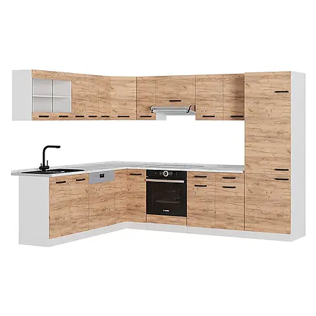 Vicco  Eckküche R-Line Goldkraft Eiche/Weiß AP Anthrazit
