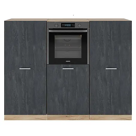 Vicco  Küchenleerblock R-Line Schwarz Beton/Goldkraft Eiche ohne Arbeitsplatte