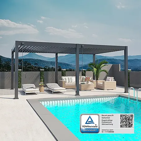 Weide  Pergola Deluxe Plus freistehend 4 x 6 m Anthrazit Aluminium