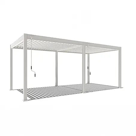 Weide  Pergola Deluxe Pavillon Terrassenüberdachung Aluminium 3 x 6 M weiß