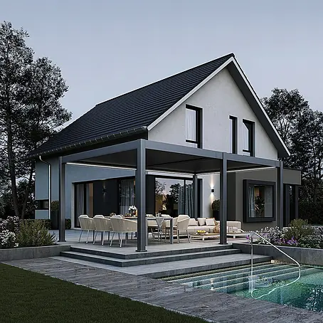 Weide  Pergola Deluxe Plus freistehend 4 x 6 m Anthrazit Aluminium