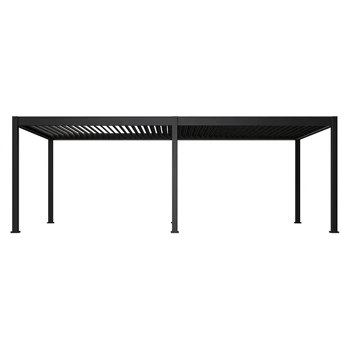 Weide Pergola Deluxe freistehend 3,6 x 7,2 m Anthrazit Aluminium - Farbe Gestell: Sandpapier FinishAnthrazit / RAL Farbcode 7024, Aluminium - Schwarze Metallpergola mit verstellbarem Lamellendach für vielseitigen Sonnenschutz im Freien.
